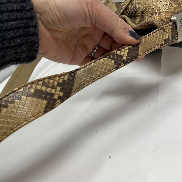 Vintage Python Zip Top Shoulder Bag Adjustable Length Strap - Picture 12 of 16